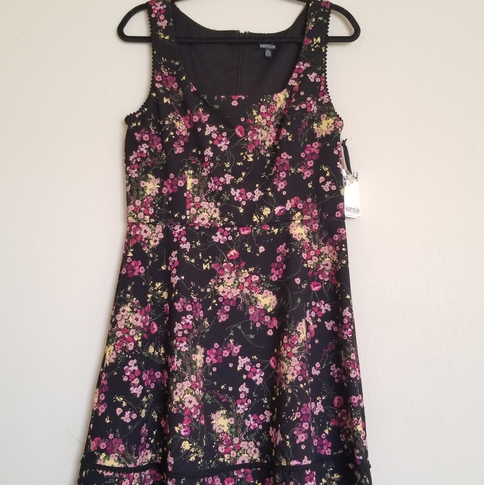 Kensie Floral Print A-Line Dress Size 14